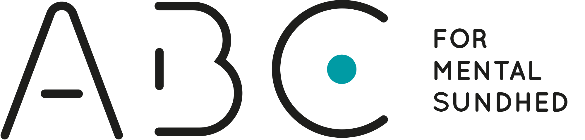 ABC logo med blå prik og tagline